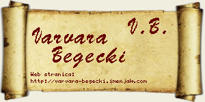 Varvara Begečki vizit kartica
